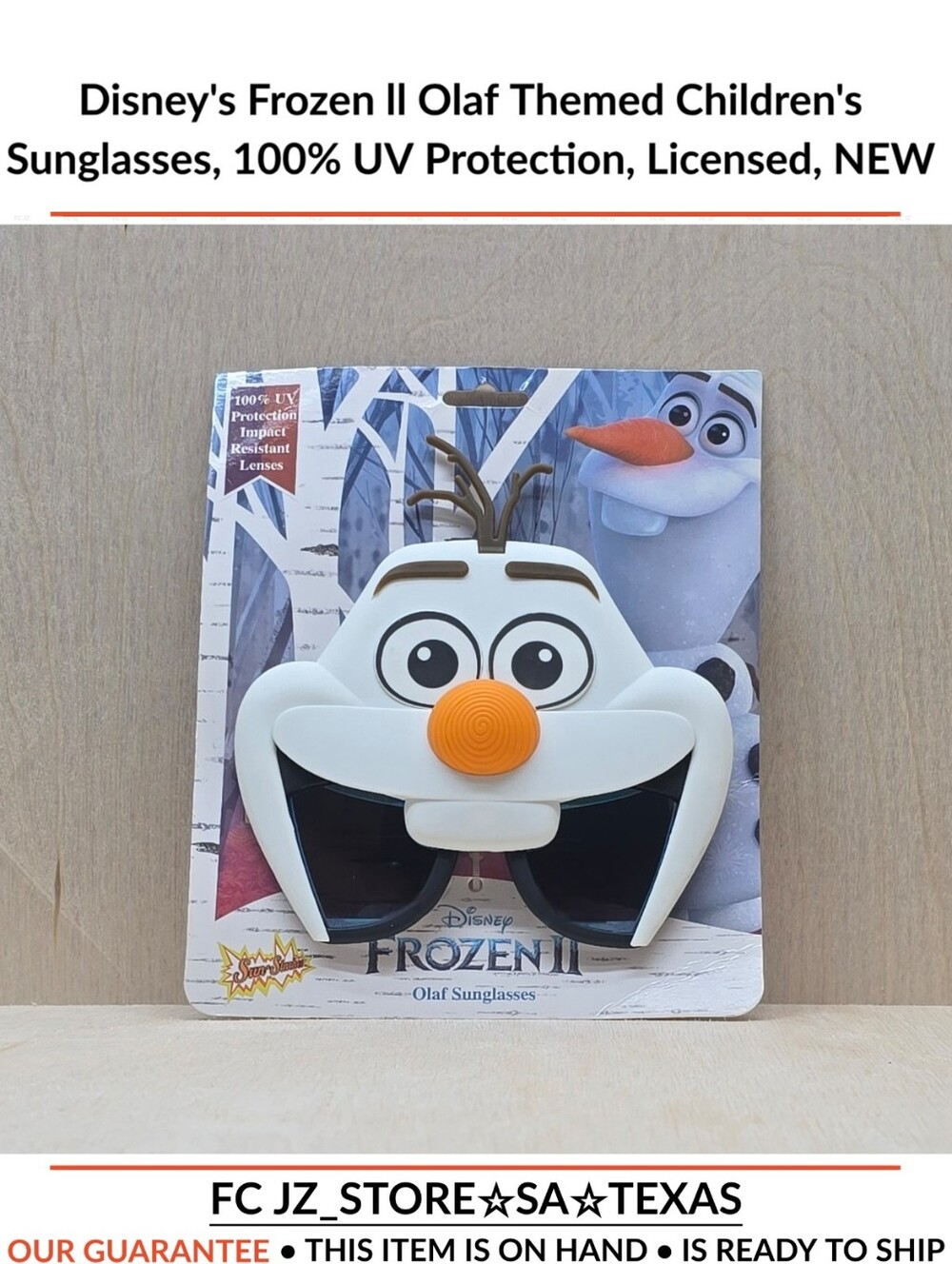Disney's Frozen ll Olaf Themed Children's Sunglasses, 100% UV Protection, NEW